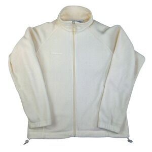 Columbia Women's Fleece Jacket Cream Full Zip Size Medium